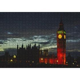 Cakapuzzle Akşam Karanlığında Big Ben Saat Kulesi 120 Parça Ahşap Puzzle