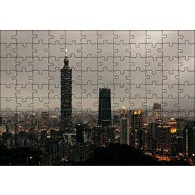 Cakapuzzle Akşamüzeri Şehir Işıkları ve Gökdelenler Mdf 120 Parça Puzzle