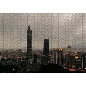 Cakapuzzle Akşamüzeri Şehir Işıkları ve Gökdelenler Mdf 120 Parça Puzzle