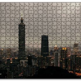 Cakapuzzle Akşamüzeri Şehir Işıkları ve Gökdelenler Mdf 255 Parça Puzzle