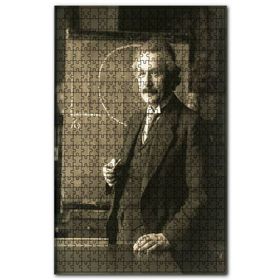 Cakapuzzle Albert Einstein Tahta Önünde Siyah Beyaz Ahşap 1000 Parça Puzzle