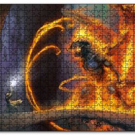 Cakapuzzle Alevler İçinde Şeytan ve Karşı Koyan Savaşçı Mdf 255 Parça Puzzle