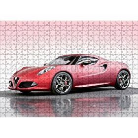 Cakapuzzle Alfa Romeo 4C Concept Kırmızı Otomobil Görseli 120 Parça Ahşap Puzzle