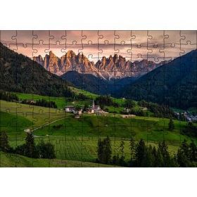 Cakapuzzle Alplerdeki Kasaba ve Çıplak Zirveler Mdf 120 Parça Puzzle