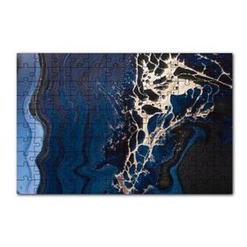 Cakapuzzle Altın Damarlı Lacivert Siyah Doku 120 Parça Ahşap Puzzle