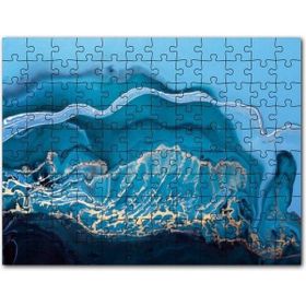 Cakapuzzle Altın Damarlı Mavi Doku 500 Parça Puzzle