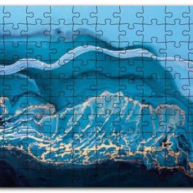 Cakapuzzle Altın Damarlı Mavi Doku Mdf 1000 Parça Puzzle