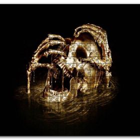 Cakapuzzle Altın Kafatası ve İskelet Eller Mdf 500 Parça Puzzle