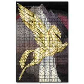 Cakapuzzle Altın Kanatlı At ve Gri Şekiller Ahşap 1000 Parça Puzzle