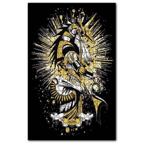 Cakapuzzle Altın Renkli Anubis Siyah Arkaplan Ahşap 255 Parça Puzzle