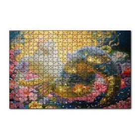 Cakapuzzle Altın Saçlı Deniz Kızı Çiçekler ve Küçük Japon Balığı 120 Parça Puzzle