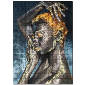 Cakapuzzle Altın Yaldız ve Vücut Boyama Sanatı Mdf 500 Parça Puzzle