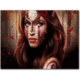 Cakapuzzle Amazon Savaşçı Kadını ve Orman Mdf 1000 Parça Puzzle