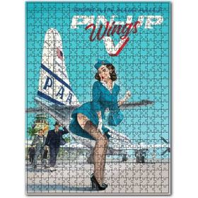 Cakapuzzle Amerikan Yolcu Uçağı ve Seksi Hostes Vintage 500 Parça Puzzle