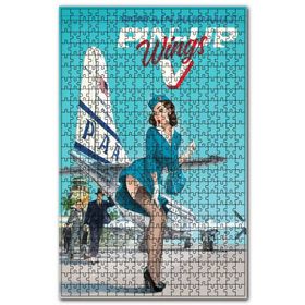 Cakapuzzle Amerikan Yolcu Uçağı ve Seksi Hostes Vintage Ahşap 255 Parça Puzzle
