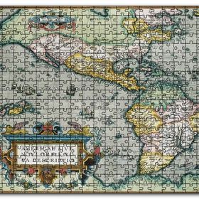 Cakapuzzle Amerikanın İlk Haritası 1570 Görsel Mdf 1000 Parça Puzzle