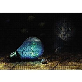 Cakapuzzle Ampul Balıklar Kedi Mavi Salyangoz 120 Parça Ahşap Puzzle