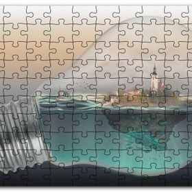 Cakapuzzle Ampul İçinde Okyanus ve Ada İllüstrasyonu Mdf 255 Parça Puzzle