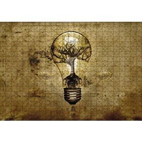 Cakapuzzle Ampul ve İçinde İhtiyar Ağaç 120 Parça Ahşap Puzzle