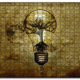 Cakapuzzle Ampul ve İçinde İhtiyar Ağaç Mdf 1000 Parça Puzzle