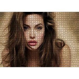 Cakapuzzle Angelina Jolie Baygın Bakış Mdf 1000 Parça Puzzle