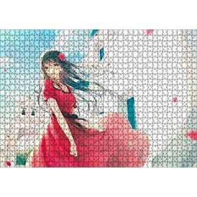 Cakapuzzle Animasyon Filmi Kırmızılı Çiçekli Kız 120 Parça Ahşap Puzzle