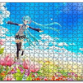 Cakapuzzle Anime Kız Bulutlu Gökler Laleler Mdf 120 Parça Puzzle