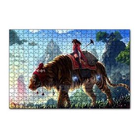 Cakapuzzle Anime Kız ve Dev Kaplan 120 Parça Ahşap Puzzle