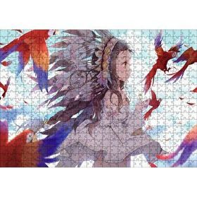 Cakapuzzle Anime Kız Ve Papağanlar Görseli 120 Parça Ahşap Puzzle