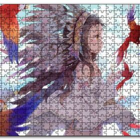 Cakapuzzle Anime Kız ve Papağanlar Görseli Mdf 1000 Parça Puzzle