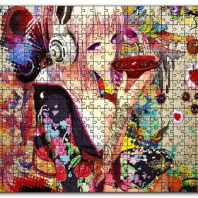 Cakapuzzle Anime Kulaklıklı Genç Kız Çay İçiyor Mdf 255 Parça Puzzle