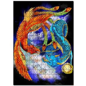Cakapuzzle Anka Kuşu Ejderha Görseli Mdf 500 Parça Puzzle