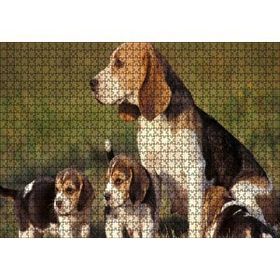 Cakapuzzle Anne Beagle ve Sevimli Yavruları Mdf 1000 Parça Puzzle