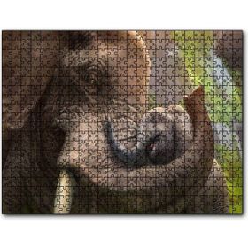 Cakapuzzle Anne Fil ve Mutlu Yavrusu Dijital Çizim 255 Parça Puzzle