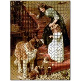 Cakapuzzle Anne Kızdan Köpeklere İyi Geceler Ahşap 1000 Parça Puzzle
