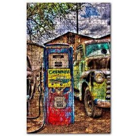 Cakapuzzle Antika Amerikan Arabası ve Yakıt Pompası Hdr 120 Parça Puzzle