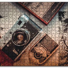 Cakapuzzle Antika Fotoğraf Makinesi ve Fotoğraflar Mdf 120 Parça Puzzle