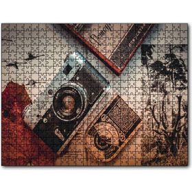 Cakapuzzle Antika Fotoğraf Makinesi ve Fotoğraflar Mdf 120 Parça Puzzle