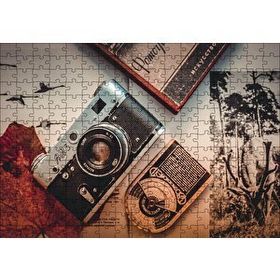 Cakapuzzle Antika Fotoğraf Makinesi ve Fotoğraflar Mdf 255 Parça Puzzle