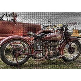 Cakapuzzle Antika Motosiklet ve Araba Görseli 1000 Parça Puzzle