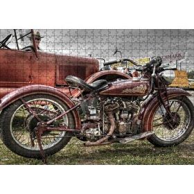 Cakapuzzle Antika Motosiklet ve Araba Görseli 500 Parça Puzzle