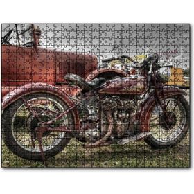 Cakapuzzle Antika Motosiklet ve Araba Görseli Mdf 120 Parça Puzzle