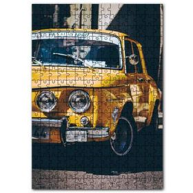 Cakapuzzle Antika Sarı Otomobil Yarım Plan Mdf 120 Parça Puzzle