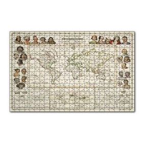 Cakapuzzle Antropolojik Eski Dünya Haritası 120 Parça Ahşap Puzzle