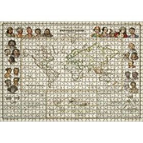 Cakapuzzle Antropolojik Eski Dünya Haritası 120 Parça Ahşap Puzzle