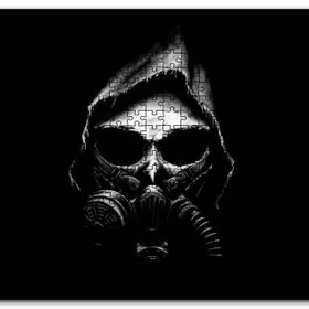 Cakapuzzle Apocalypse Gaz Maskesi Karanlık Arkaplan Mdf 120 Parça Puzzle