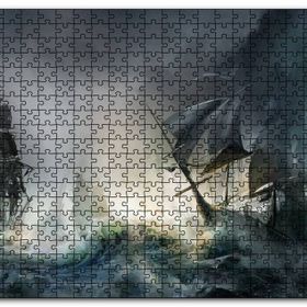 Cakapuzzle Ar Fırtınadaki Yelkenli Gemiler Mdf 1000 Parça Puzzle