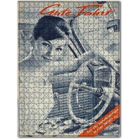 Cakapuzzle Araba Reklamı 1950 Ler Kadın Görseli Ahşap 1000 Parça Puzzle