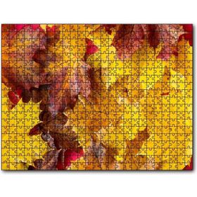 Cakapuzzle Arı Dökülmüş Sonbahar Yaprakları Yakın Çekim Mdf 120 Parça Puzzle
