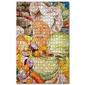 Cakapuzzle Aşçı ve Sebze Yemeği Görseli Ahşap 500 Parça Puzzle